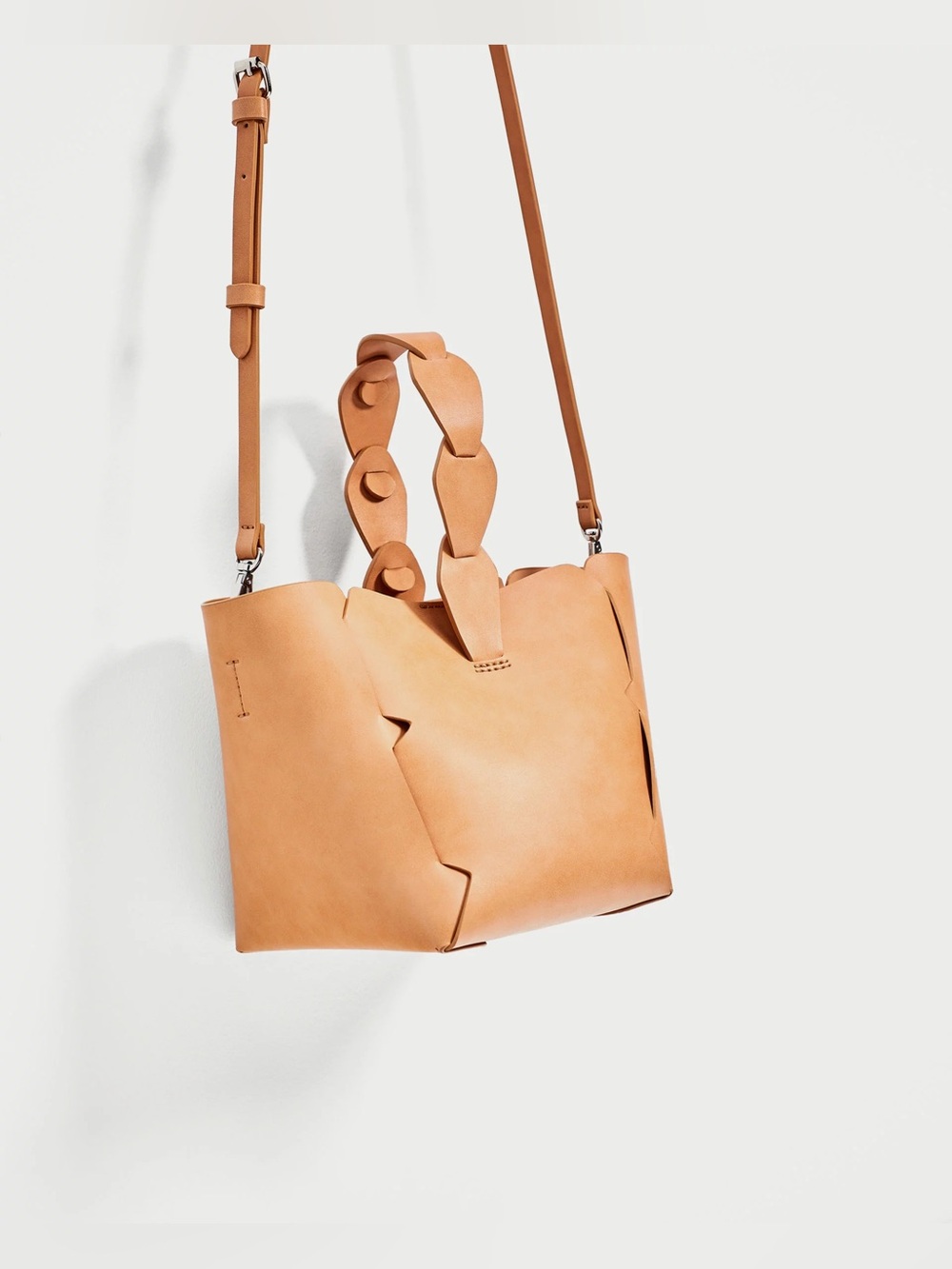 Zara mini Faux Leather Tote Bag with Sculpted Handle